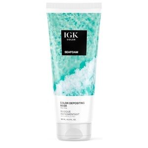 IGK Seafoam Pale Teal Color Depositing Conditioning Hair Mask Full Size 6 Oz NWT
